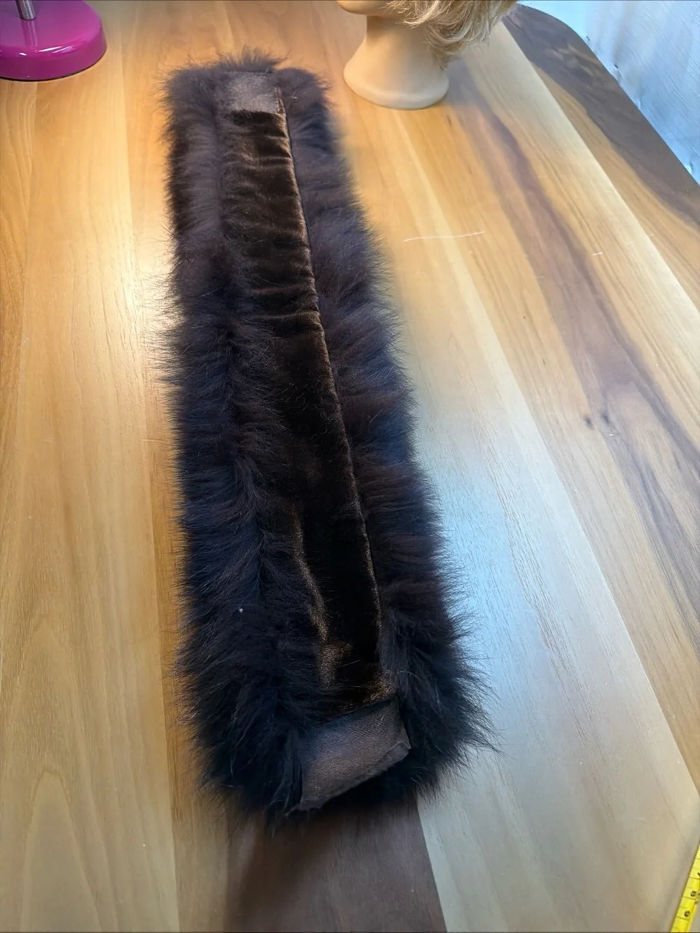 NEW Elegant Winter Women Headband Dark Brown Canadian Fox‎ Fur Sz Adjustable